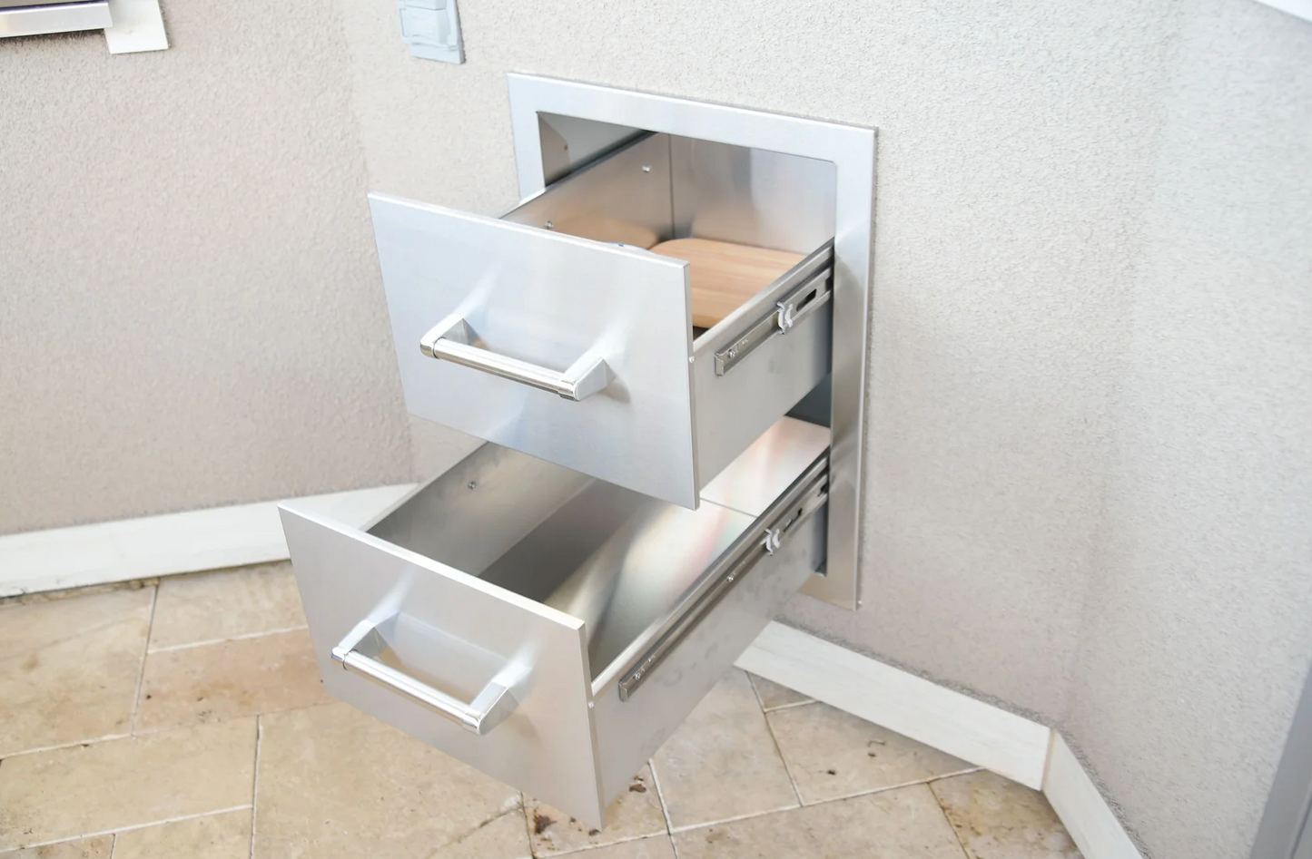 Outdoor Kitchen Stainless Steel Double Drawer