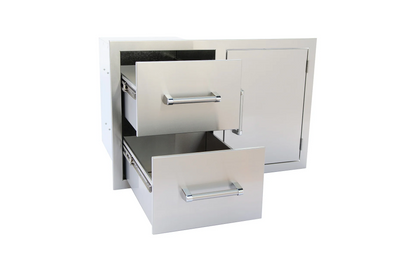 Outdoor Kitchen Stainless Steel Two Drawer - One Door Combo